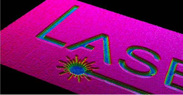 Deep laser engraving rendering