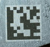 Laser marked data matrix on aluminum